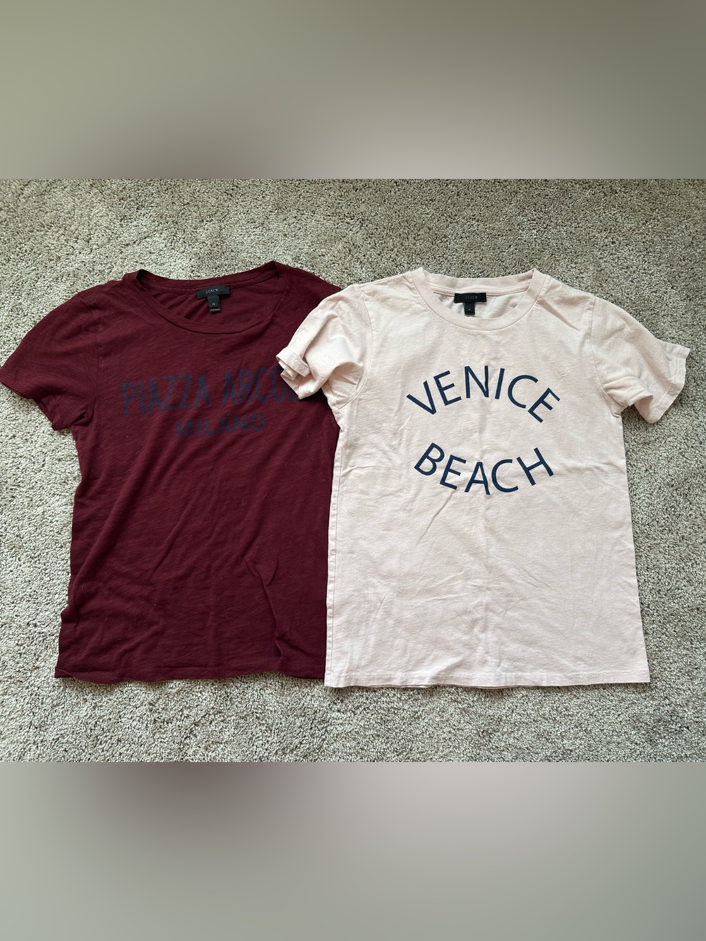 J. Crew Burgundy Crewneck Tee Set of 2